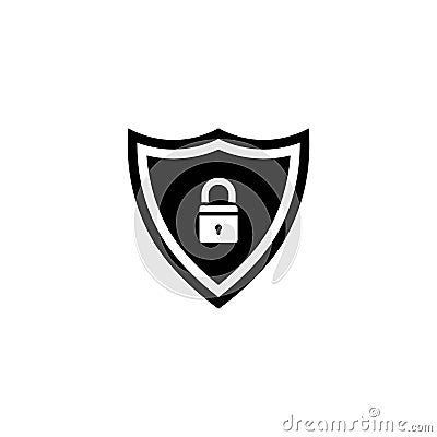 Shield lock vector icon Vector Illustration